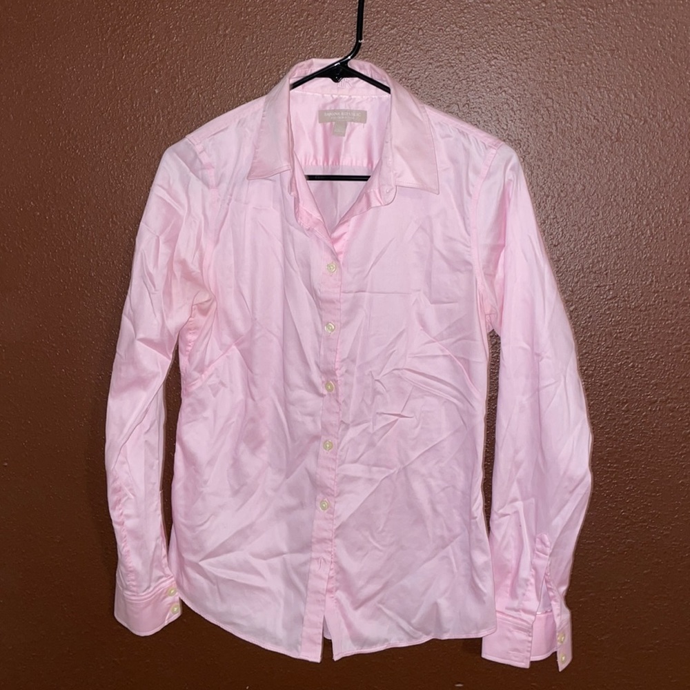 Long sleeve business pink blouse
